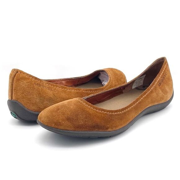 Merrell Avesso Suede Slip On Shoes Ballet Flats in Oak Cognac Women’s Size 7.5 - Picture 16 of 16